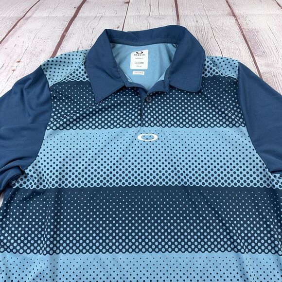 Oakley Mens Regular Fit Blue Short Sleeve Golf Polo Shirt Sz Small - Picture 1 of 10
